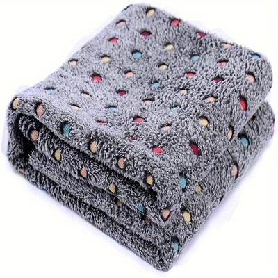 TEMU 1-pack Polyester Coral Flannel Pet Blanket For , Soft & Bed Cushion, Machine Washable, Fits All Sizes From Small To Large, Home Or Travel Image