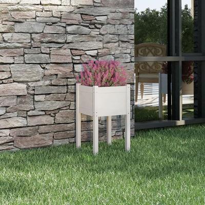 Pflanzkübel,Blumenkasten Weiß 40x40x70 cm Massivholz Kiefer Vidaxl Image