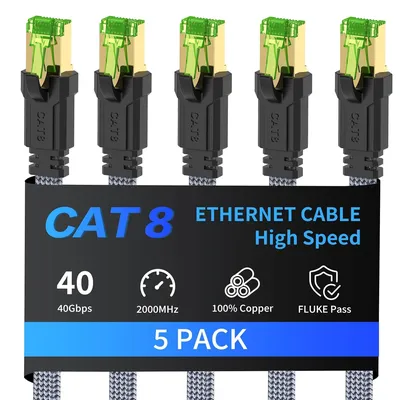 1Pack 2Packs 3Packs 5Packs Cat8 Ethernet Cable 40Gbps Cat 8 RJ45 Network Lan Patch for Router Modem