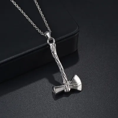 Stainless Steel Punk Hammer Thor Ax Necklace for Ashes Holder Urn Jewelry Memorial Pendant Keepsake