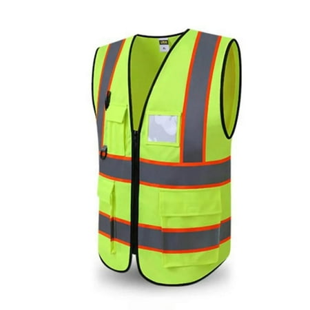 Homiegear High Visibility Reflective Safety Vest | High Visibility Security Vest | Work Construction Vest (Yellow 2XL)