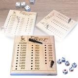 WalGRHFR Outdoor toys Classic Dice Game Scoreboard on Wooden Tray Classic Family Game Props Scoreboard with Marker Props