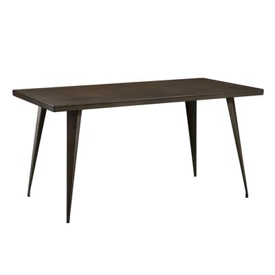 Rechteckiger Tisch für 6 Personen aus grauem Metall, 150cm