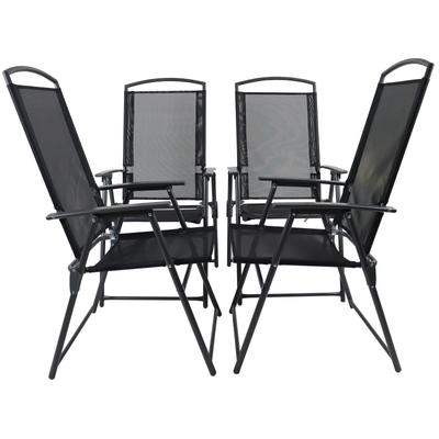 4er Set Gartenstühle aus Stahl, 61 cm, schwarz