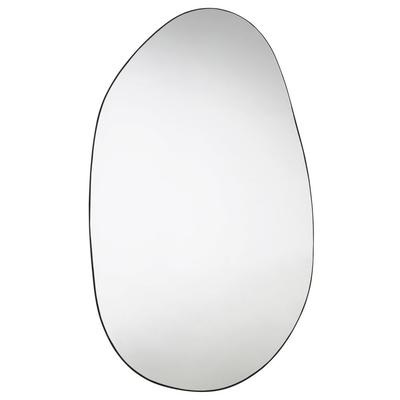 Ovaler Spiegel aus schwarzem Metall, 100x170cm
