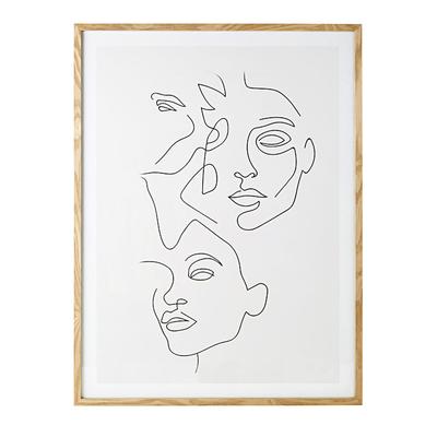 Kunstdruck mit minimalistischen Gesichtern, 75x100cm