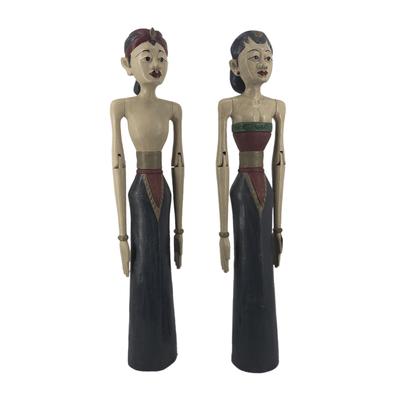 Dekorative Figur aus Holz, H 100 cm, mehrfarbig