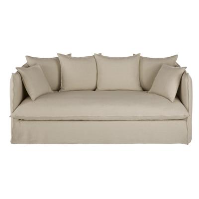 3/4-Sitzer-Sofa aus Premiumleinen, beige