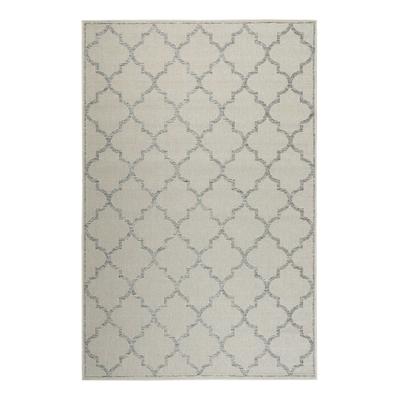 Outdoor-Teppich, beige orientalisches Muster, grau 200x133