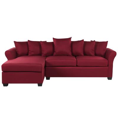 Ecksofa 3 personen aus Polyester Rot