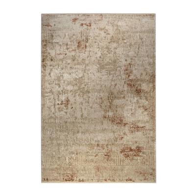 Gewebter barocker Vintage-Teppich mit Relief beige/ziegelrot 200x133