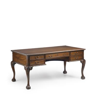 Schreibtisch aus Mahagoni-Holz, L 160 cm, braun