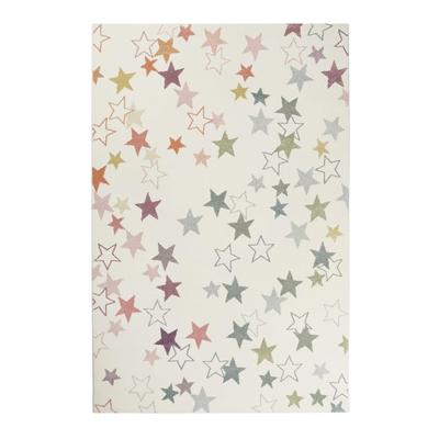 Moderner Kinderteppich beige bunt mit Sternen Muster, robust 120x170