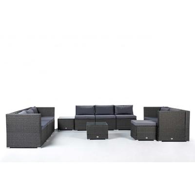 Gartensofa-Set mit 9 Sitzplätzen aus Synthetisches Rattan, grau
