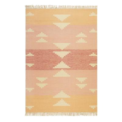 Rosa Handweb-Teppich mit geometrischem Muster für jedes Zimmer 80x150