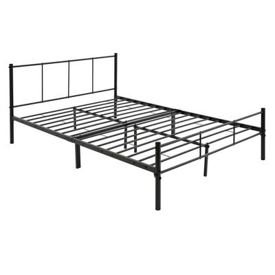 Bett aus schwarzem Metall, 160x200 cm, Stahlgestell