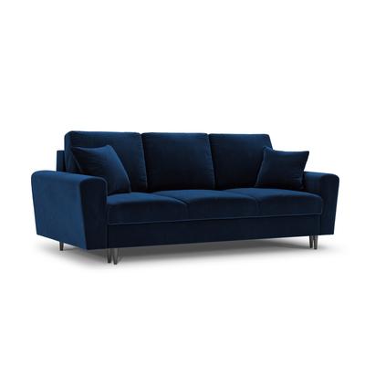 3-Sitzer ausklappbares Sofa mit Bettkasten aus Samt, königsblau