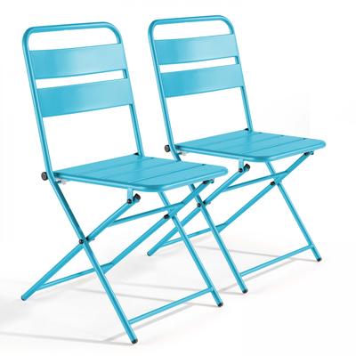 2er-Set faltbarer Gartenstühle Blau