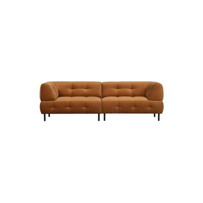 4-Sitzer-Sofa aus Samt, ockerfarben