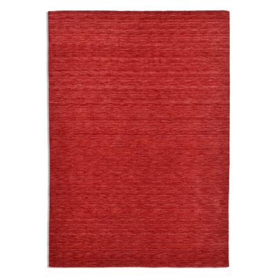 Handgewebter Teppich aus reiner Schurwolle - Rot - 250x350 cm