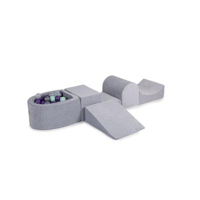 Schaumstoff-Set Hellgraue Bälle Violett/Mint/Silber/Transparent