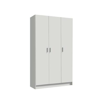 Großer Mehrzweckschrank Holzeffekt weiß 109x37 cm