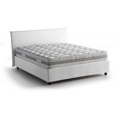 Doppelbett aus Stoff weiß 140x200 cm