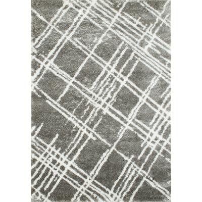 Shaggy-Teppich mit abstraktem grauem geometrischem Muster - 200x290 cm