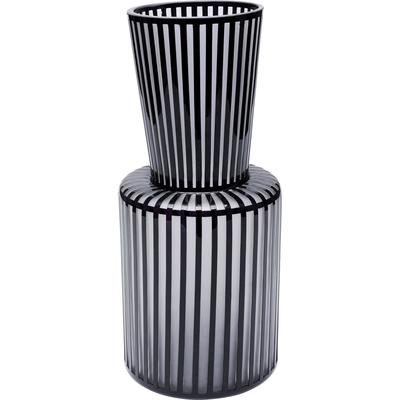 Vase aus Glas, schwarz und weiß, H41cm