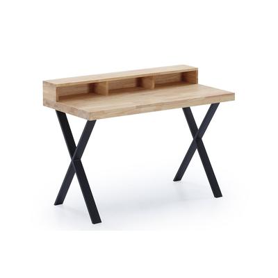Schreibtisch aus Holz und Stahl schwarz L120