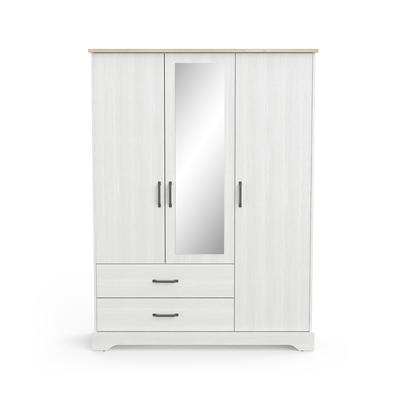 Kleiderschrank mit 3 Türen und 2 Schubladen - H199,60 cm - weiß