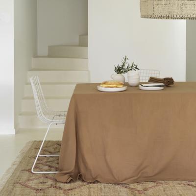 Tischdecke aus Baumwollgaze 180x350 cm, tabakbraun