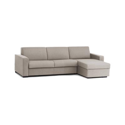 Sofa mit Halbinsel aus Stoff taubengrau 140x95 cm