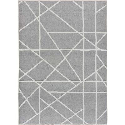 Teppich mit geprägtem geometrischem Muster, grau, 120170 cm