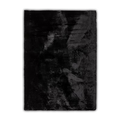 Maschinengewebter Teppich aus Polyester - schwarz.
