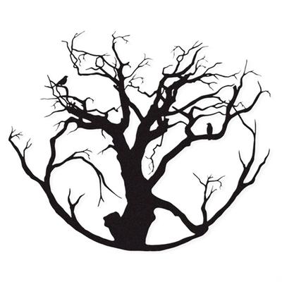Wanddekoration Baum des Lebens aus Metall, 60x50 cm, schwarz