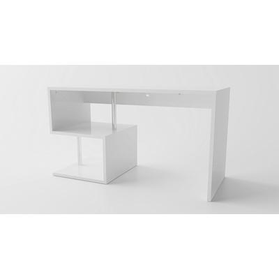 Schreibtisch Holzeffekt weiß 140x60 cm