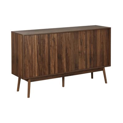 Skandinavisches Sideboard mit Holzdekor, Dunkles Holz