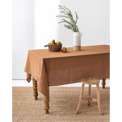 Tischdecke aus Leinen, Braun, 150x150 cm