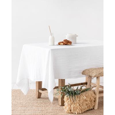 Tischdecke aus Leinen, Weiß, 150x250 cm