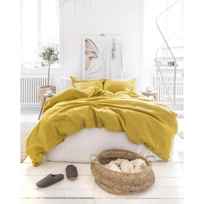 Bettbezug-Set aus Leinen, Gelb, 160x220 cm