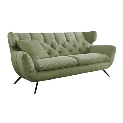 2-Sitzer Sofa aus Cord, grün