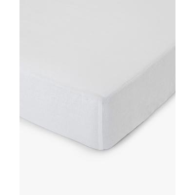 Spannbettlaken aus Leinen, Weiß, 180x200x41 cm