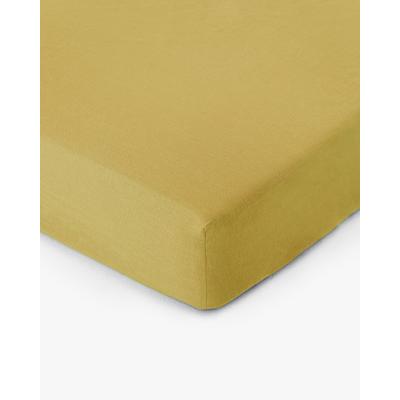 Spannbettlaken aus Leinen, Gelb, 150x200x25 cm