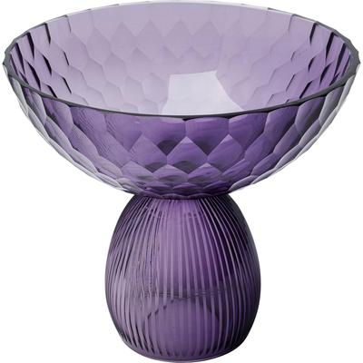 Runde Vase aus Glas, lila, H23cm