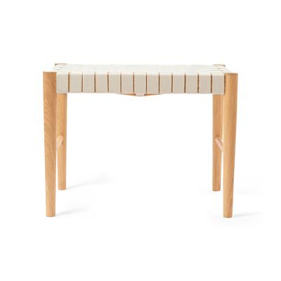 Hocker aus 100% und Baumwollgewebe - Naturweiß - 40x60x45 cm