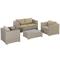 Gartenmöbel Set mit Couchtisch aus PE-Rattan, Polyester, bunt