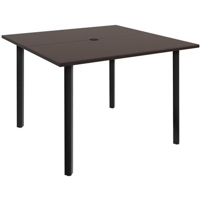 Gartentisch für 4 Personen aus Stahl 100 x 100 x 72 cm braun