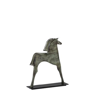 Pferde-Figur aus Aluminium, zweifarbig, L 40 cm