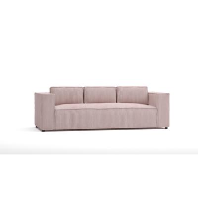 Modernes Sofa 3-Sitzer aus Cord-Stoff, Puderrosa